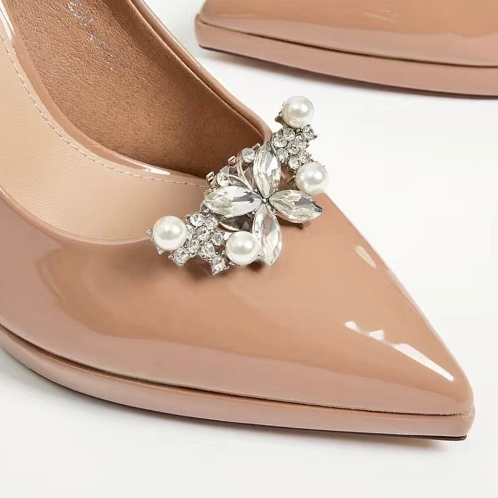 2pc Silver Embellished Rhinestone Shoe Clips – Elegant Crystal Accent for Heels, - Picture 6 of 9